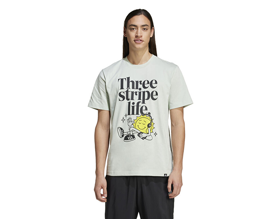 adidas M Positive T Erkek Günlük Tişört IY0731 Yeşil