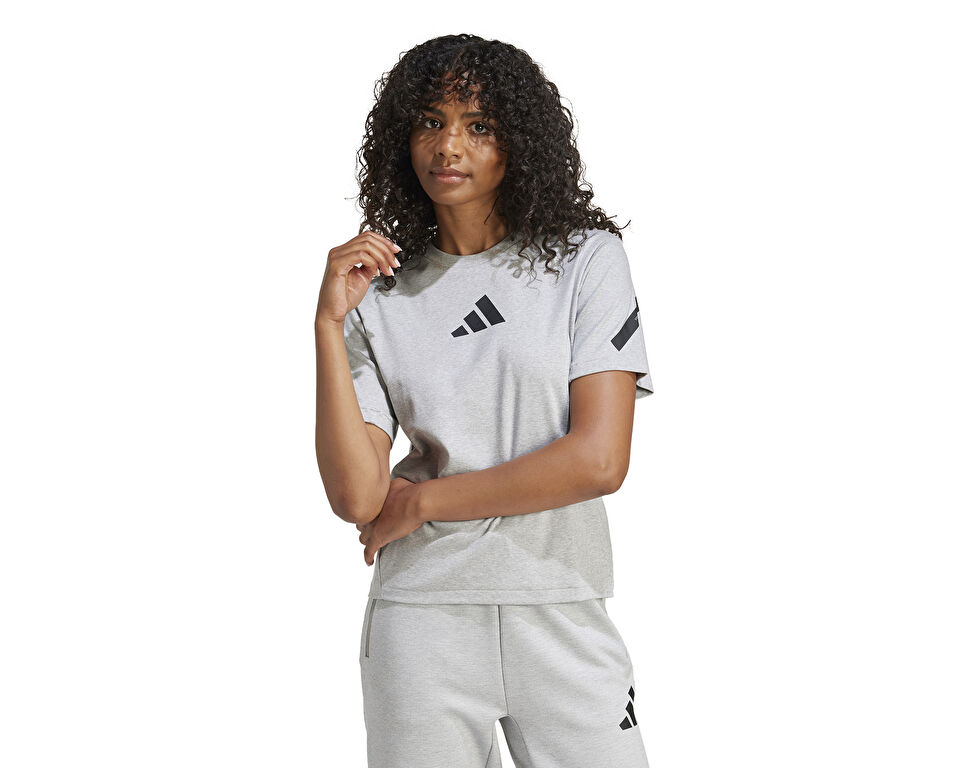 adidas W Z.N.E. Tee Kadın Günlük Tişört JD9590 Gri
