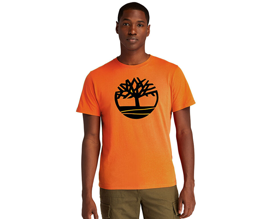 Timberland Ss Kennebec River Tree Logo Tee Erkek Günlük Tişört TB0A2C2R8041 Turuncu